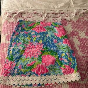 Lilly Pulitzer Blue and Pink Floral Skirt